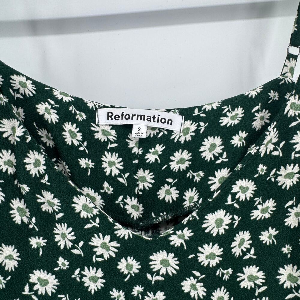 Reformation Crimini Slip Midi Dress Size 2 NWT $148 Green Ditsy Floral Summer - Picture 5 of 10